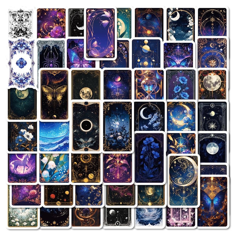 Pacote de adesivos Cosmic Fantasy Moon Star, 50 unidades à prova d`água