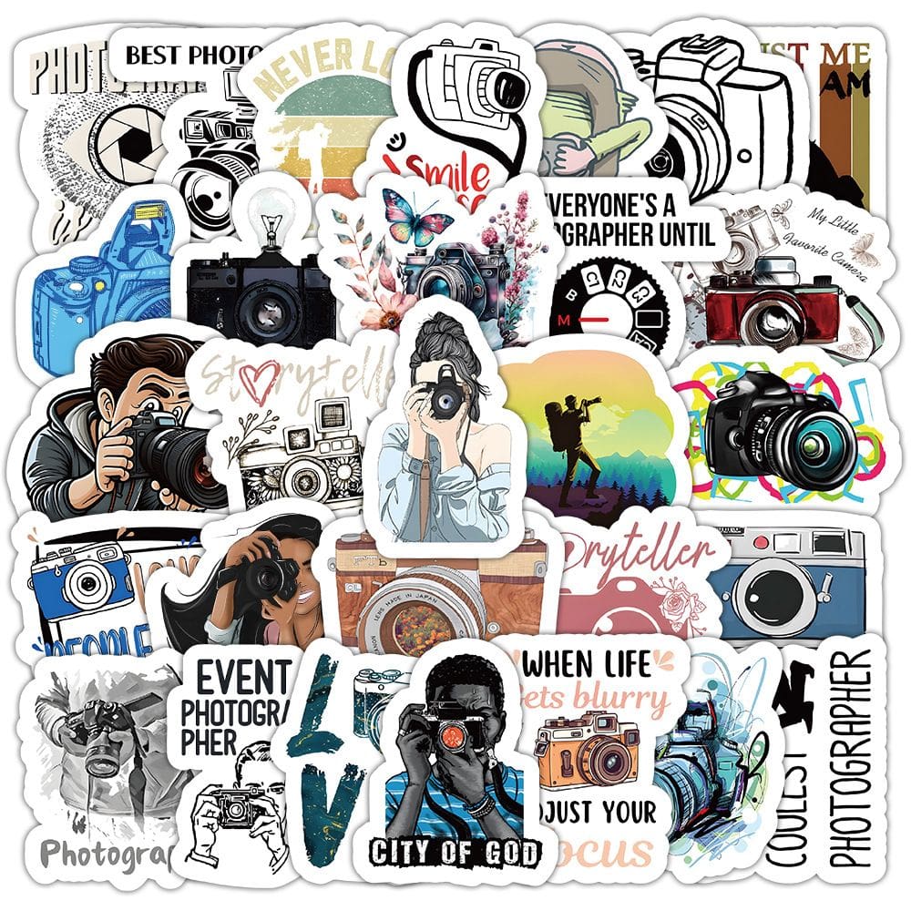 Pacote de adesivos Photographer 54 unidades para câmera e fotografia