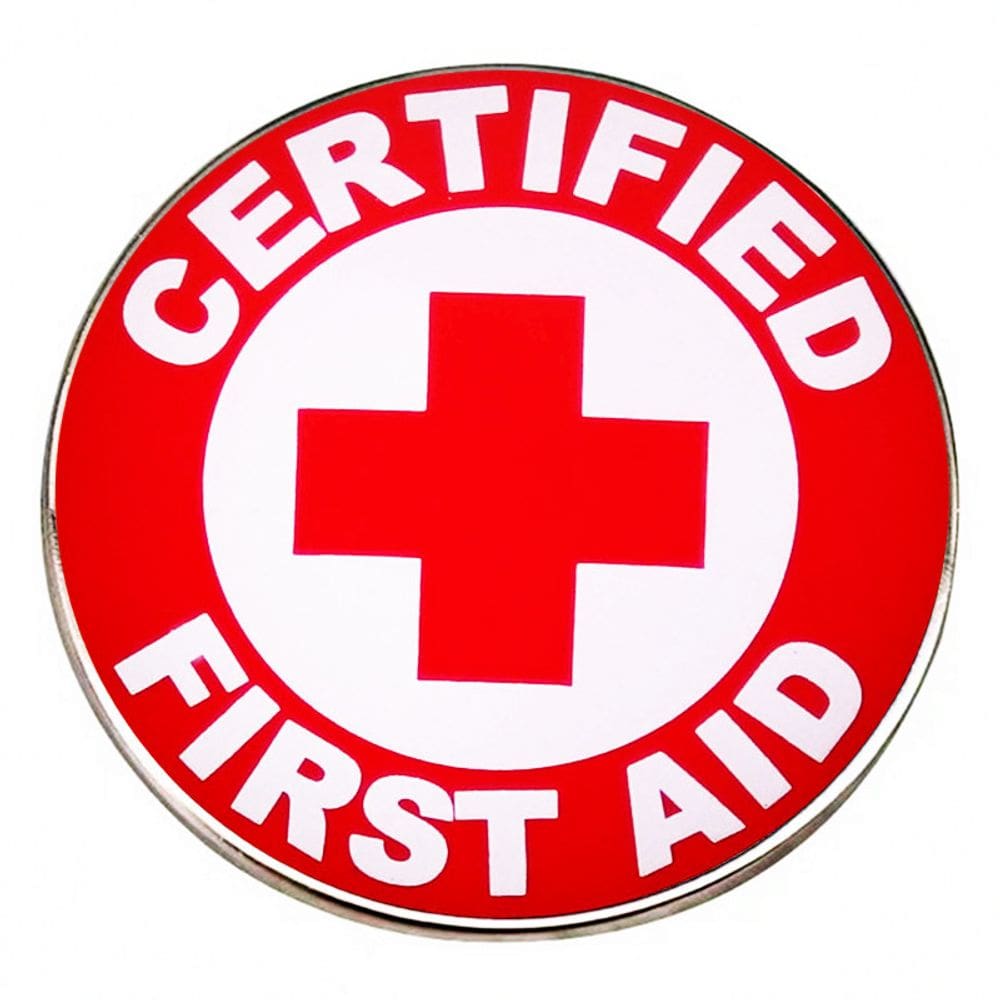 Liga redonda da Cruz Vermelha de Primeiros Socorros Certificada com Pino de Broche