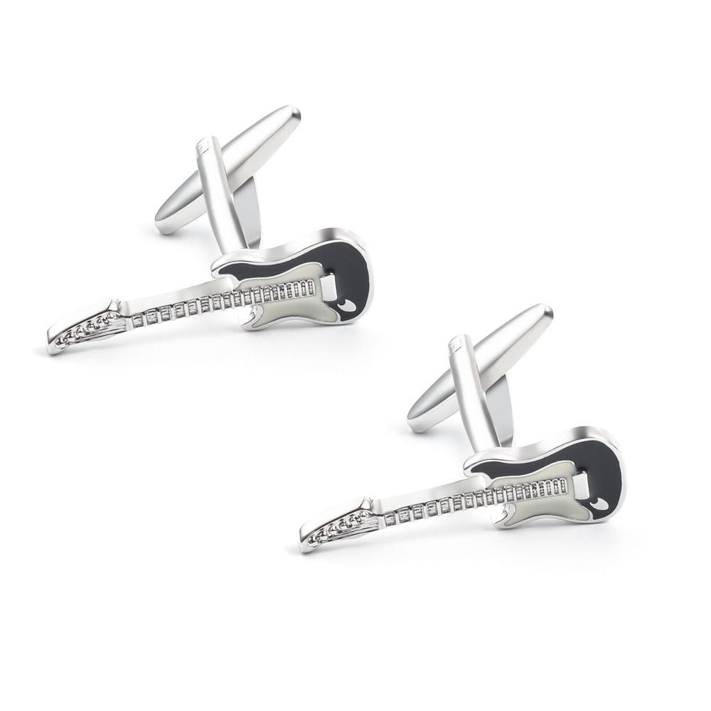 Guitarra elétrica Cufflinks com acabamento em esmalte azul e preto