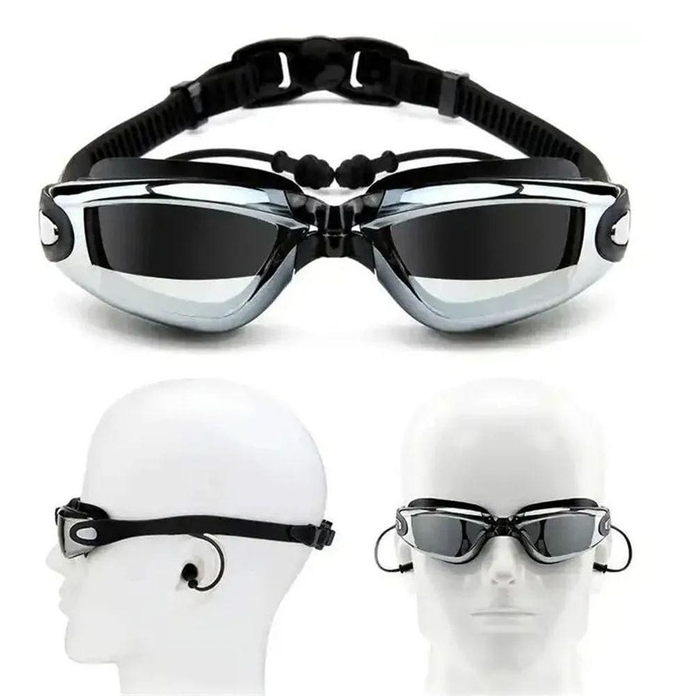 Oculos Mergulho Nataçao Protetor Ouvido Auricular Antiembaçamento Proteçao Uv Espelhado Piscina Mar Lazer Esporte