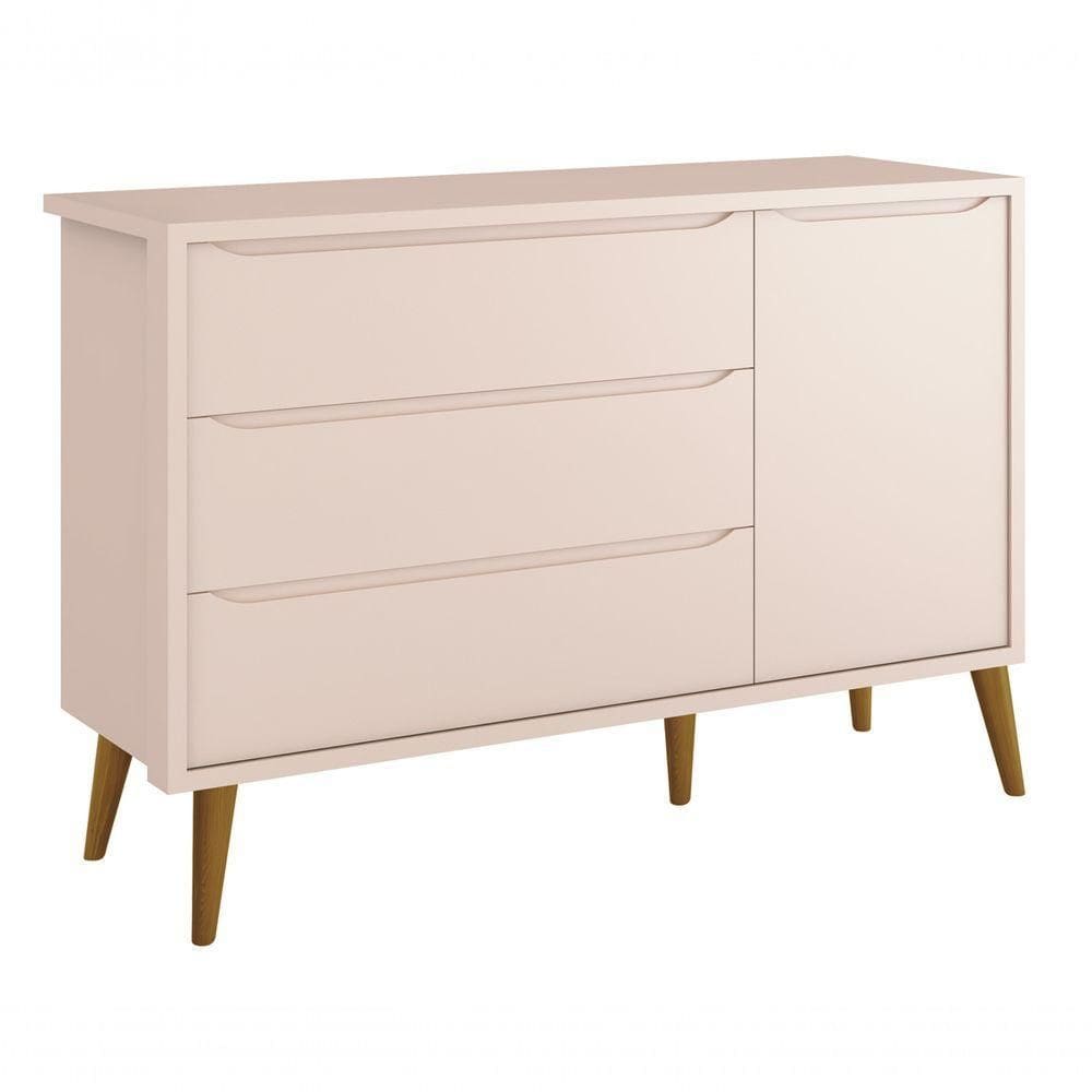 Cômoda Sapateira Théo New Rosa Fosco Com Madeira - Reller