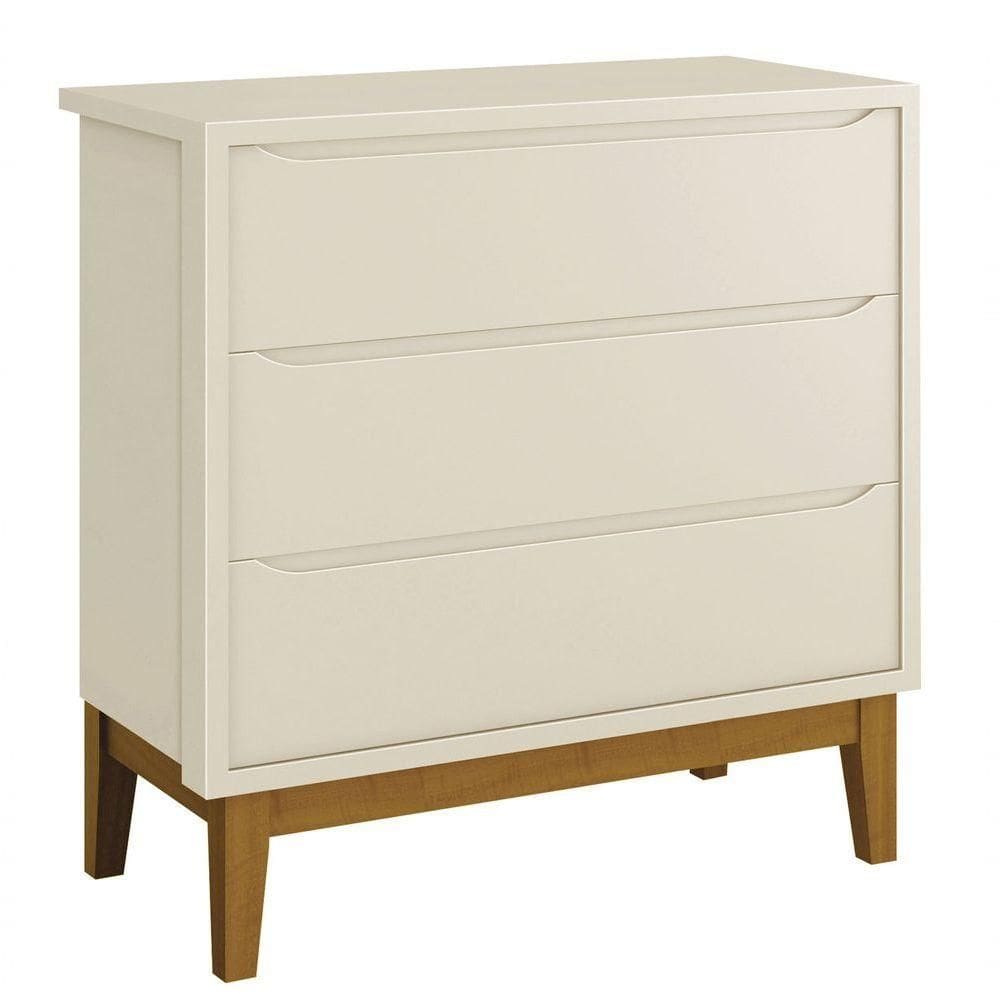 Cômoda Gaveteiro Classic New Areia Fosco Com Madeira - Reller