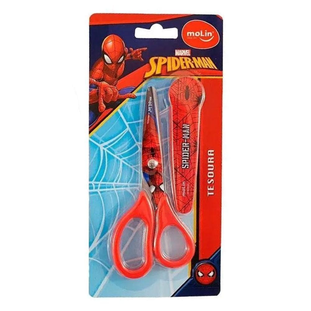 Tesoura Escolar Infantil Spider Man 16080 - Molin