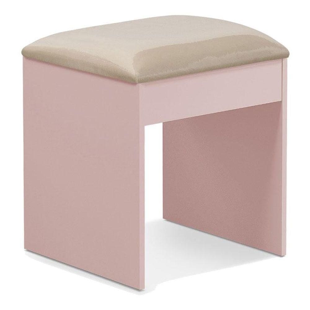 Banqueta Maia Com Almofada Para Penteadeira Rosê - Luapa