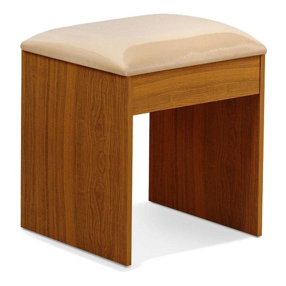 Banqueta Maia Com Almofada Para Penteadeira Freijó - Luapa