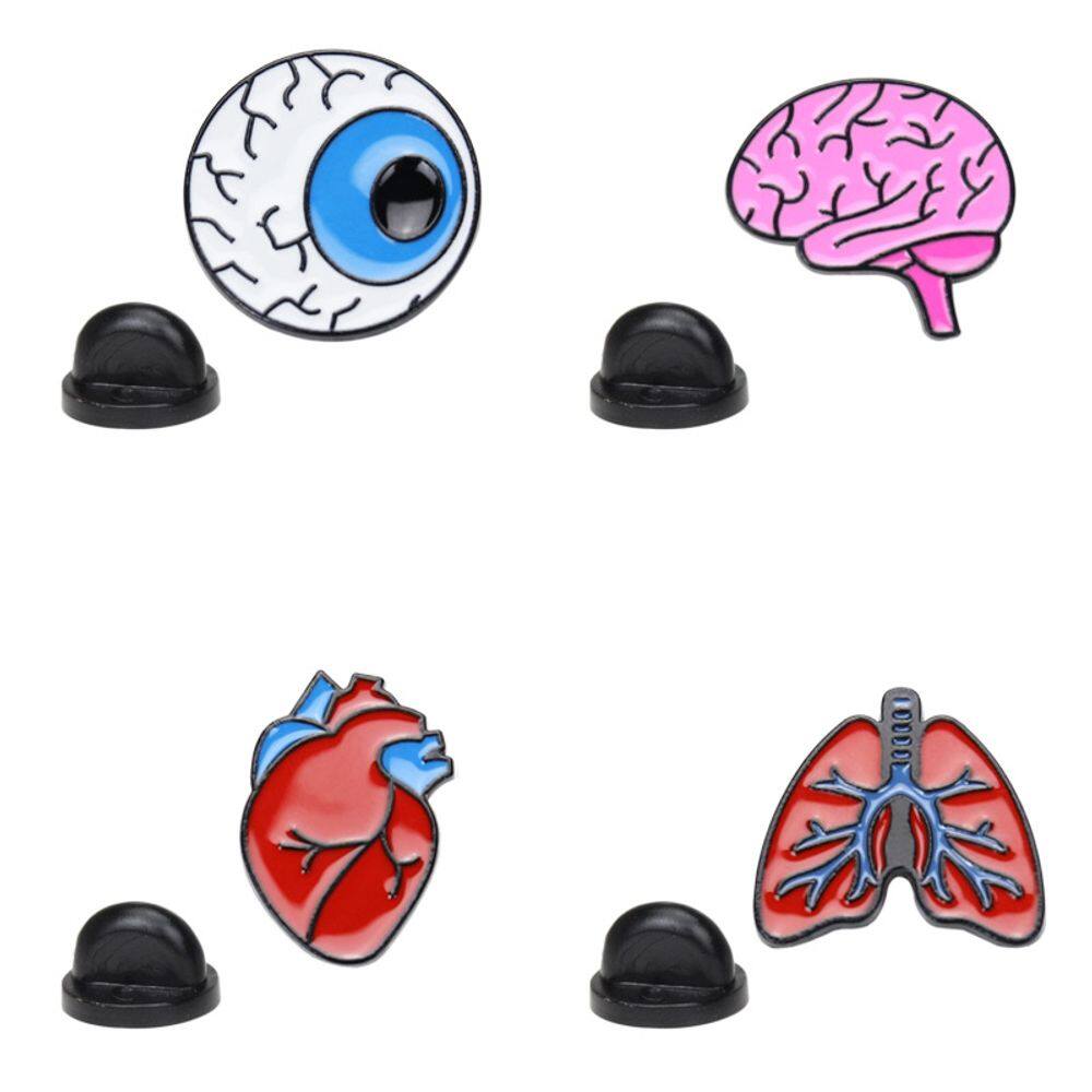 Conjunto de pinos de broche: órgão humano, coração, cérebro, olho, pulmão, liga