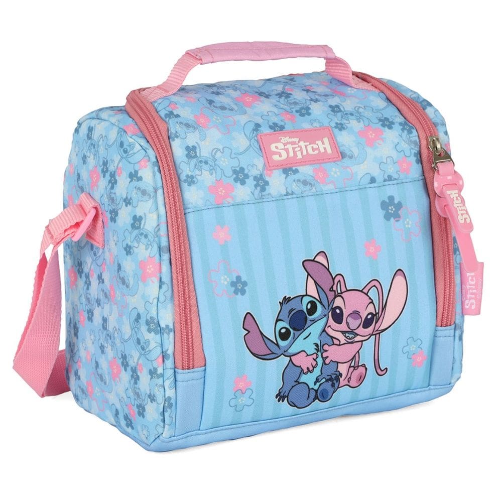 Lancheira Escolar Bolsa Termica Rosa Stitch Angel Menina