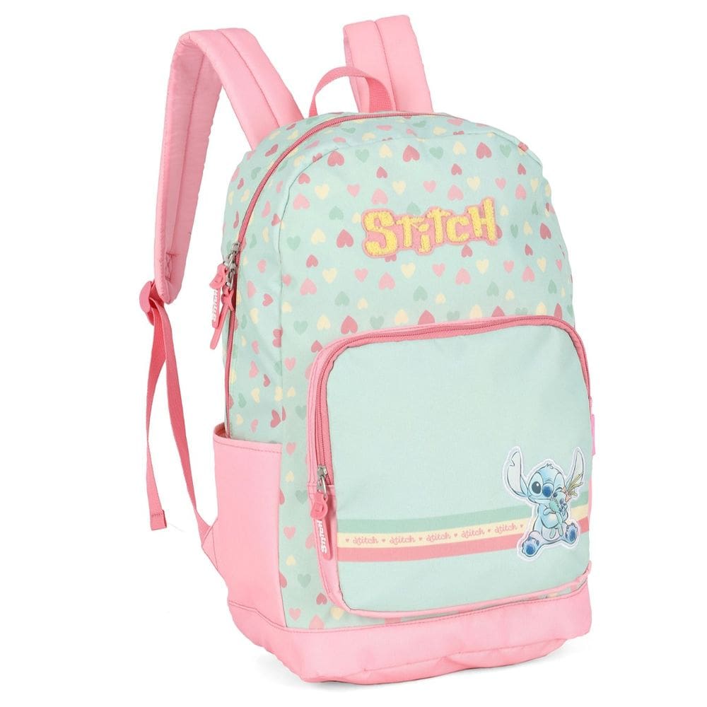 Mochila Costas Juvenil Stitch Menina Casual Escolar Verde