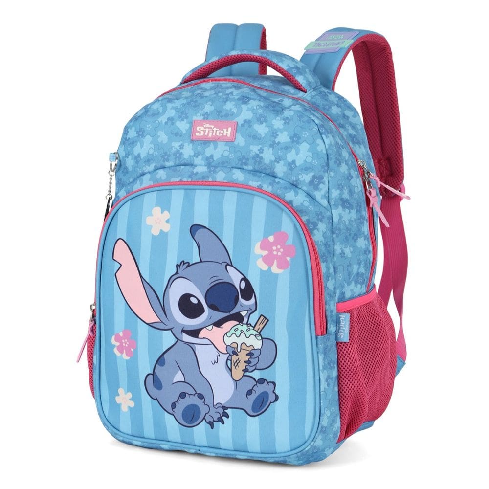 Mochila Costas Stitch Disney Reforçada Escola Luxcel Pink