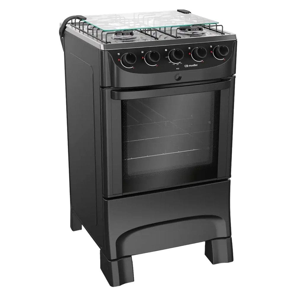 Fogão Mueller MFI4BB 4 Bocas Automático Mesa de Inox Forno 48,1L Bivolt