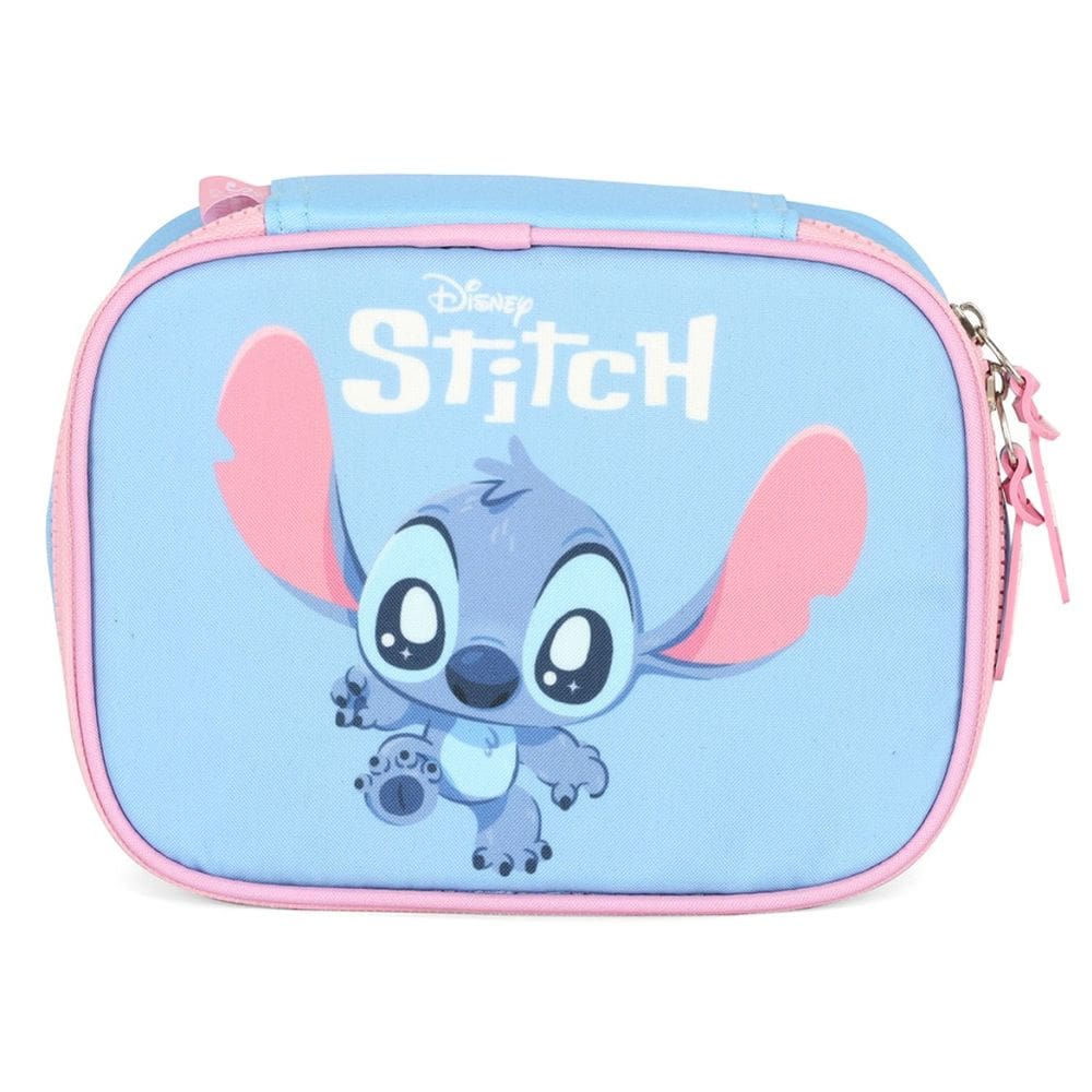Estojo Box Stitch Disney Infantil Espaçoso Azul Licenciado