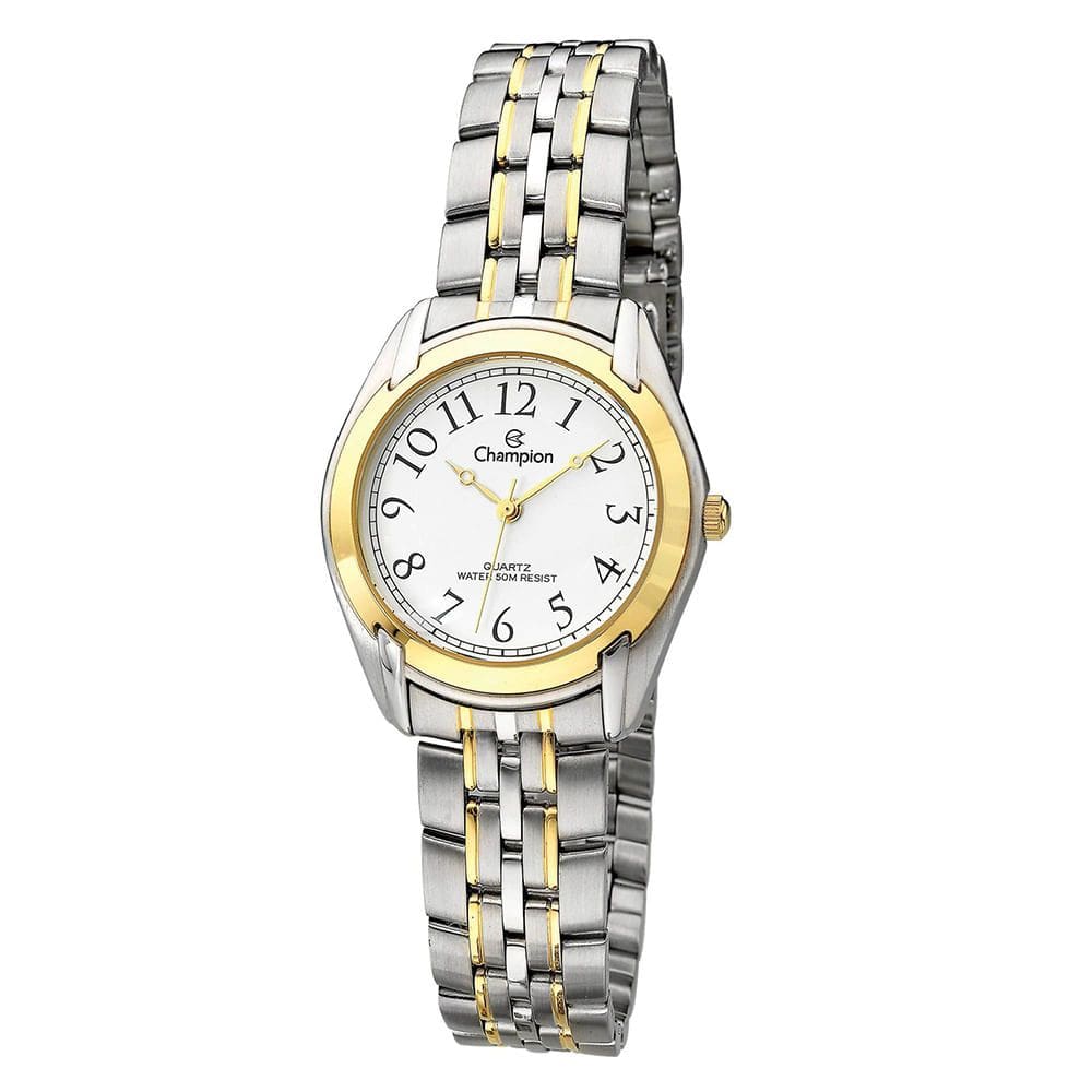 Relógio CHAMPION feminino analógico bicolor branco CH26686B