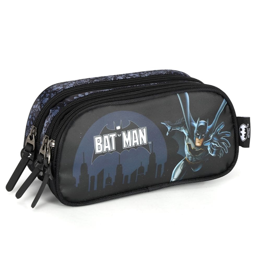 Estojo Triplo Escola Juvenil Super Herói Batman Preto Luxcel