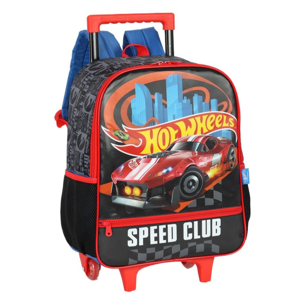 Mochila Hot Wheels Rodinha Escolar Infantil Preto Menino