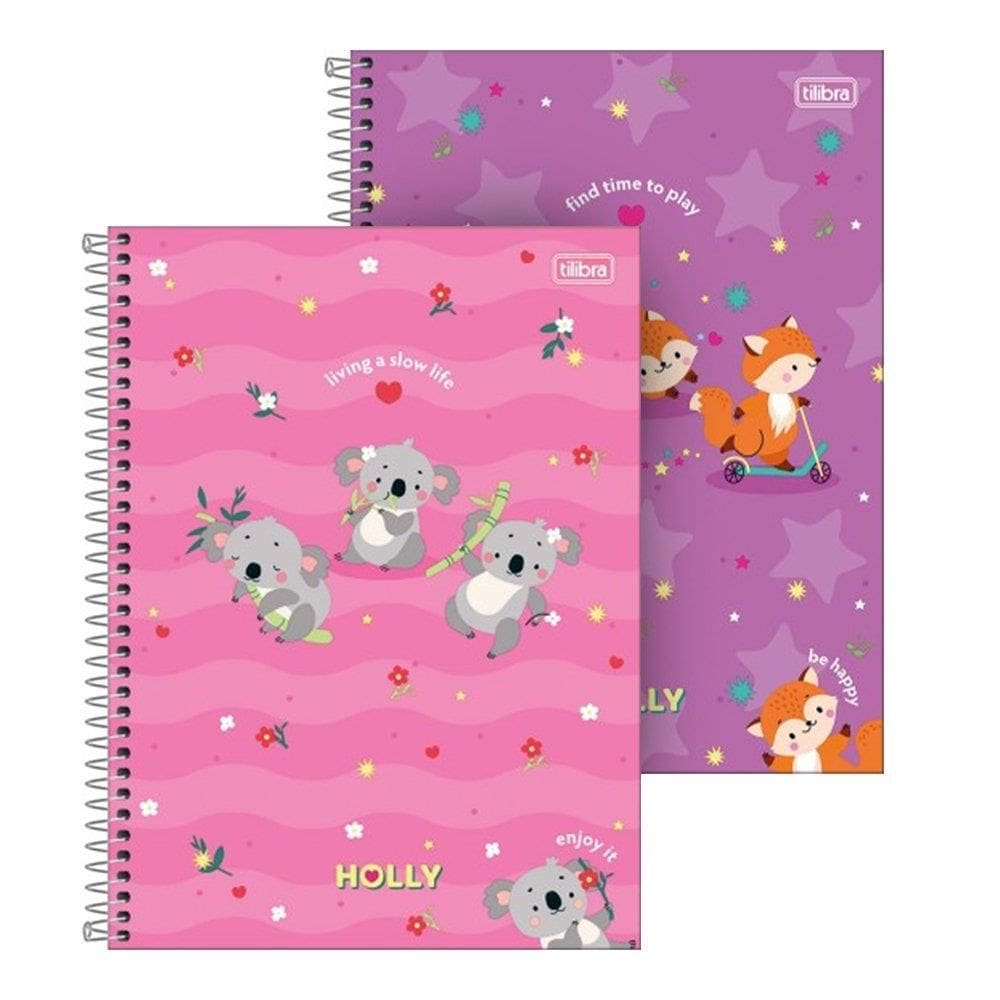 Caderno Espiral Universitário Tilibra Capa Dura Holly 20 Matérias 320 Folhas - Embalagem com 2 Unidades