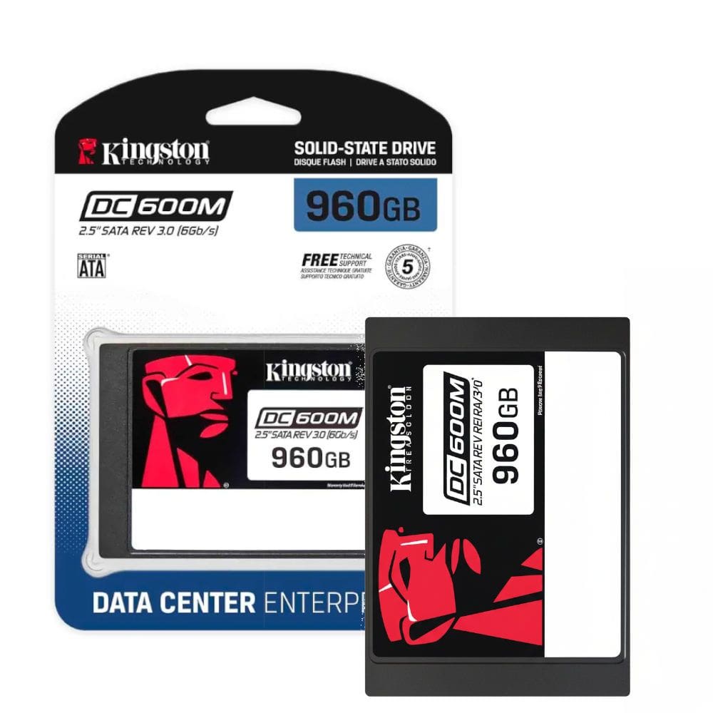 SSD Kingston DC600M 960GB, SATA III 2.5”, Leitura 560MB/s, Gravação 530MB/s, NAND 3D TLC, Enterprise para Servidores
