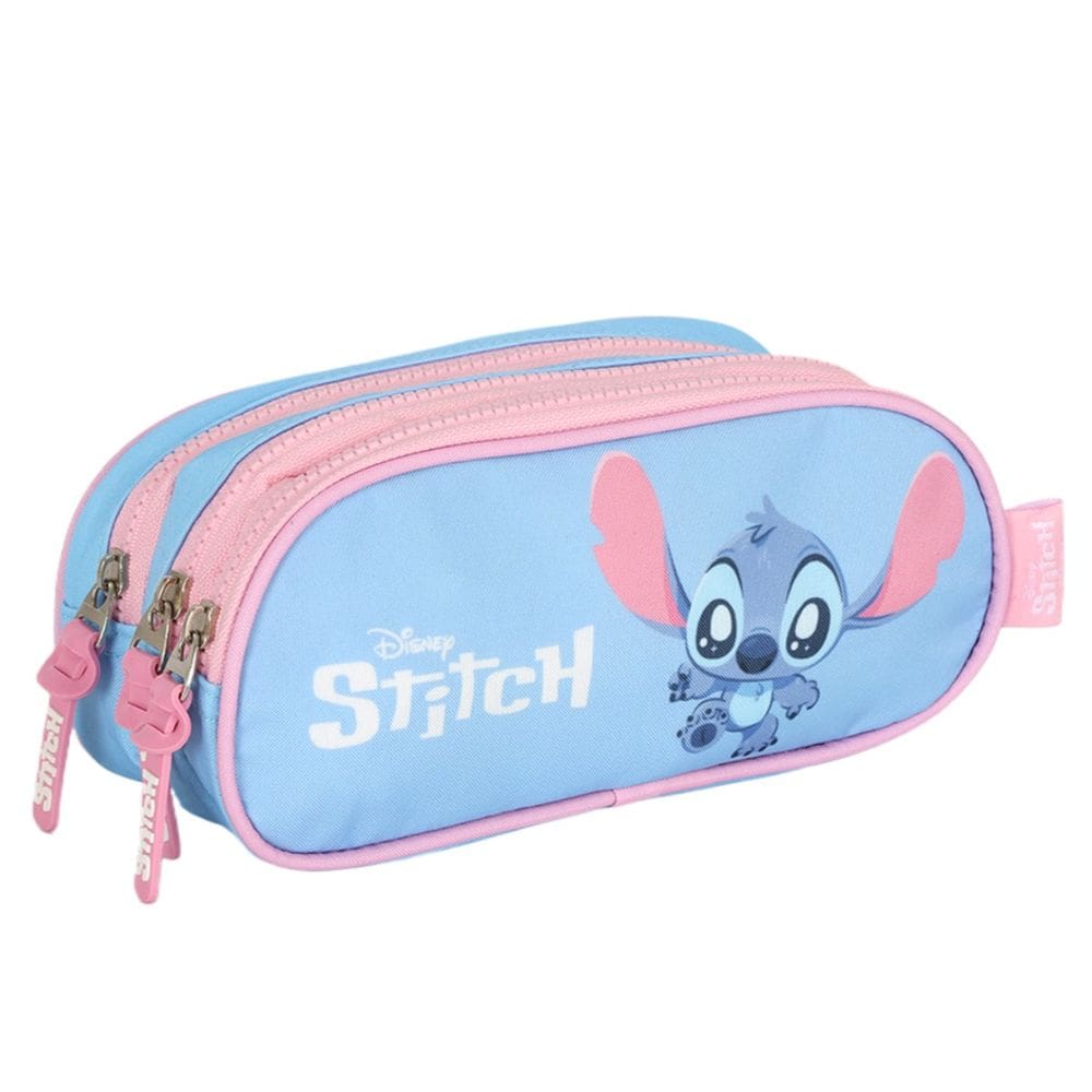 Estojo Escolar Triplo Stitch Disney 3 Divisorias Cor Azul