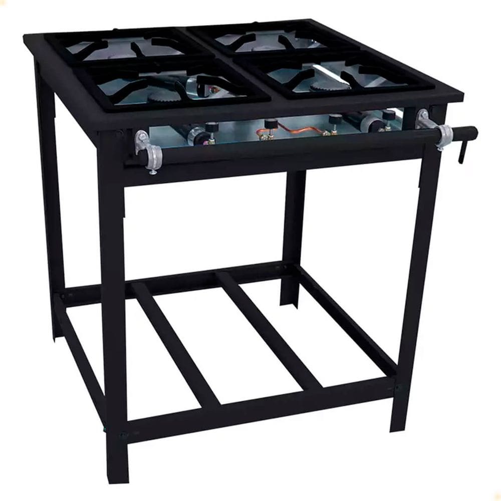 Fogão Vulcano 4 Bocas Venâncio A Gás Alta Pressão Com Espera Para Forno VAP4