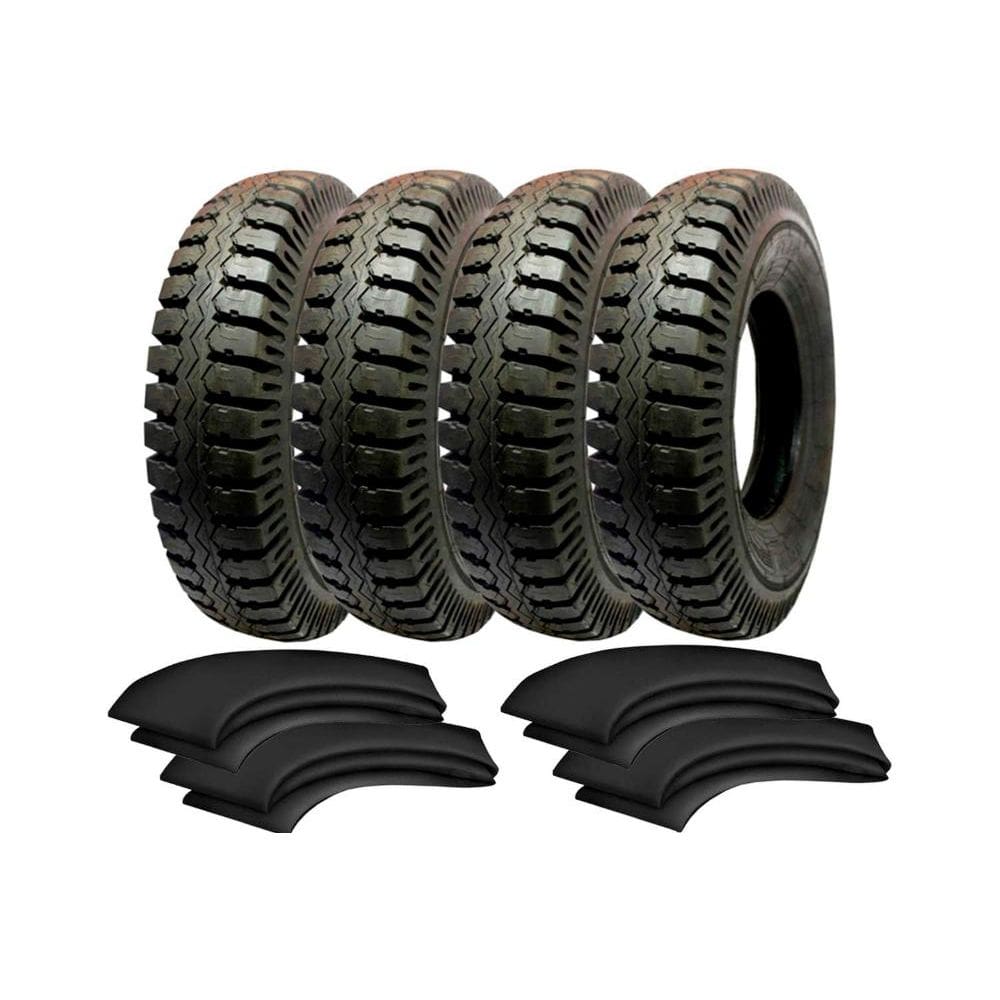Kit 4 Pneus 1000-20 16 Lonas 146/143J At59 Anteo + 4 Camaras