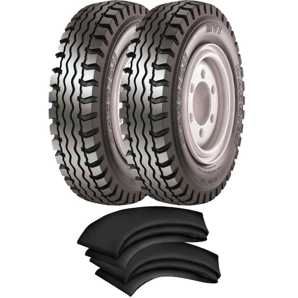 Kit 2 Pneus Empilhadeira Burrinha Paleteira 600-9 Mvi 10l Maggion + 2 Camaras