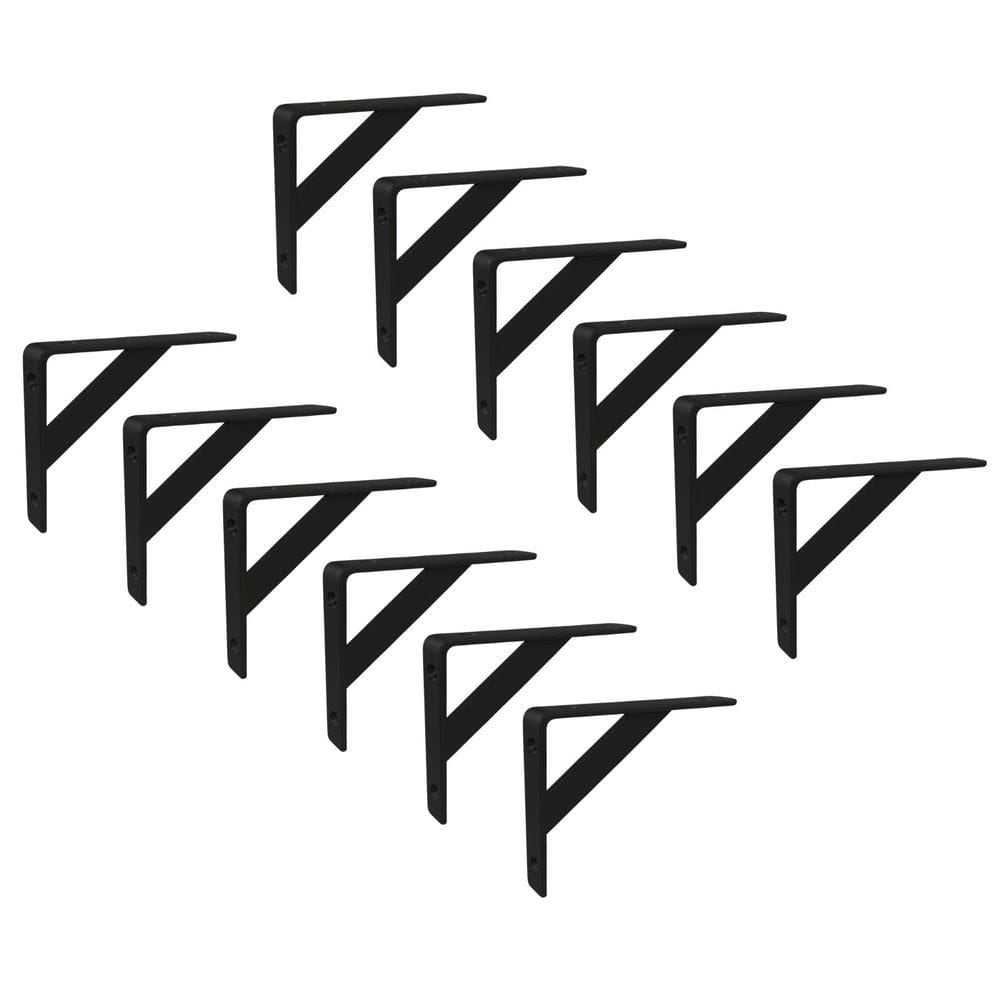 Kit 12 Mãos Francesas Reforçadas 20x12 cm Branco ou Preto Aço - NV703/NV723