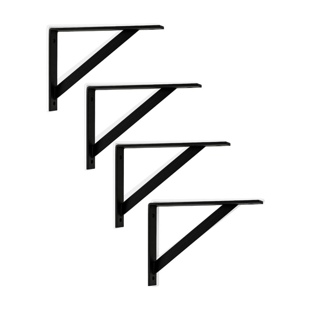 Kit 4 Mãos Francesas Reforçadas 20x12 cm Branco ou Preto Aço - NV703/NV723