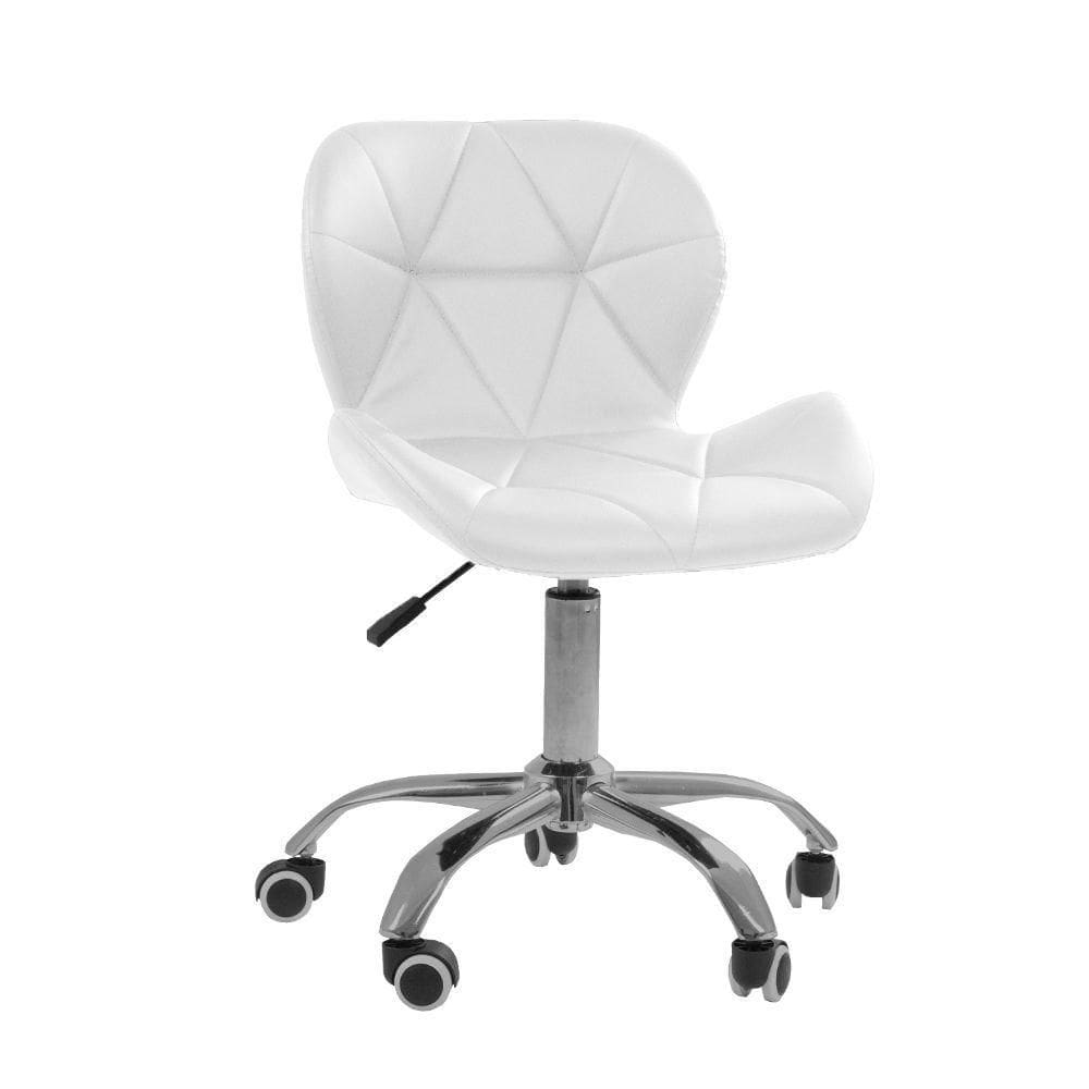 Cadeira Office Eiffel Slim Com Base Giratória E Ajustável Branco