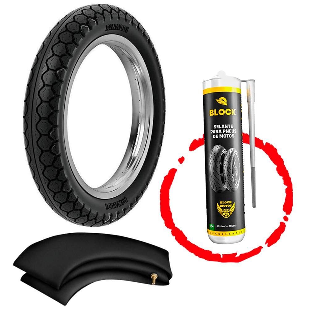 Kit Pneu Biz Win Dream Crypton 250-17 Pd29 Rinaldi + Camara + Vacina