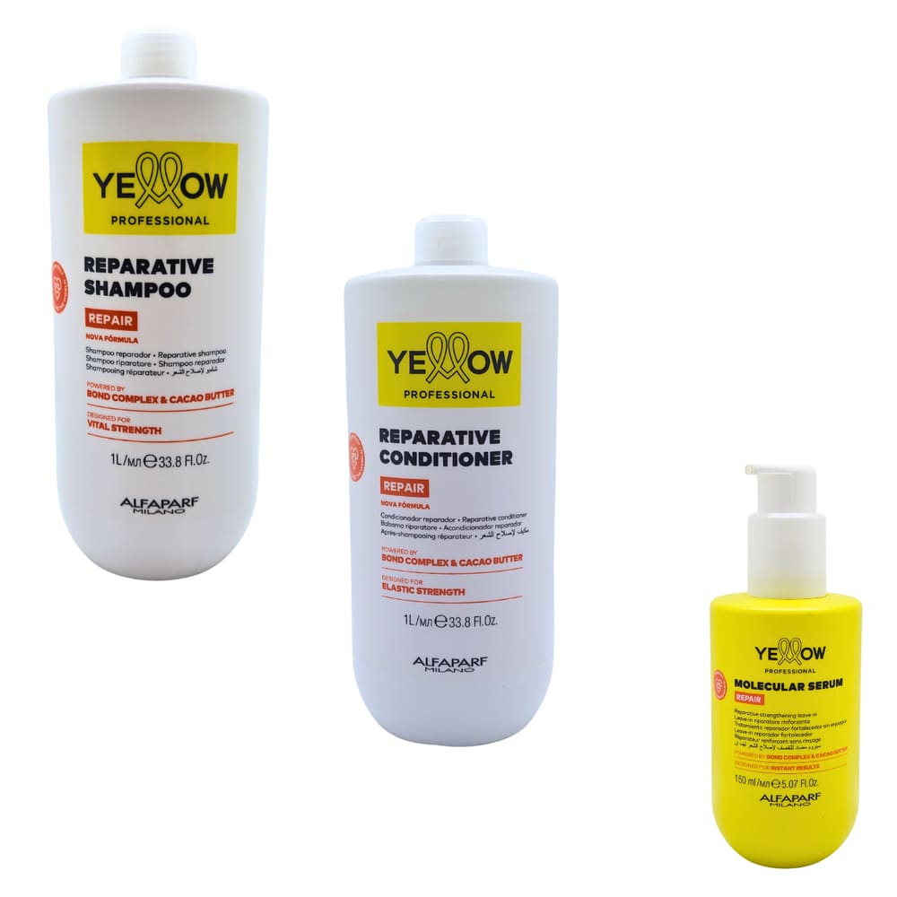 Shampoo Condicionador 1 Litro Sérum 150ml Yellow Reparative