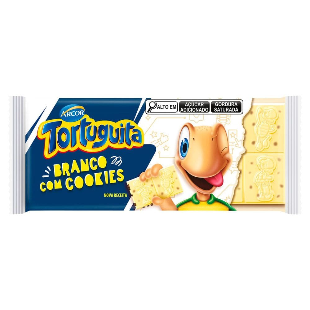 Chocolate Arcor Tortuguita Branco com Cookies 80g