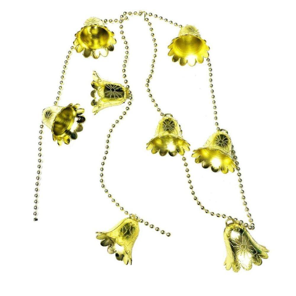 Artigo Para Decoracao Natal Enfeite Cordao C/Sininhos 90Cm