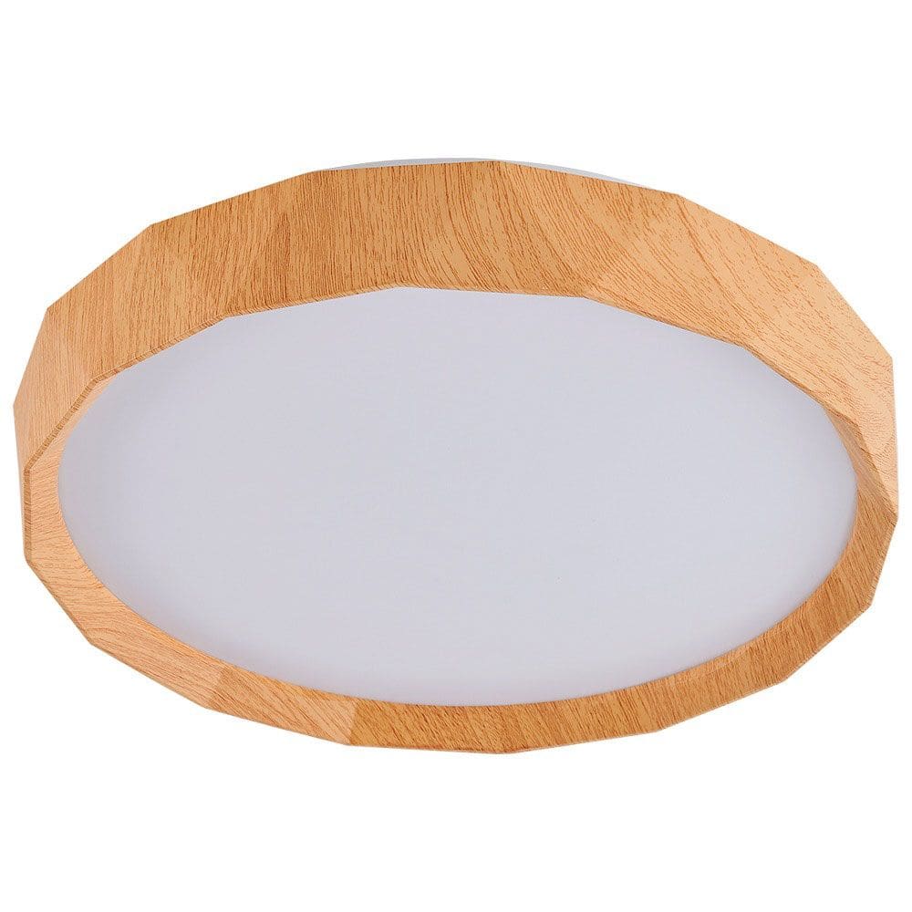 Plafon de Sobrepor Redondo Estilo Madeira 38,5cm Led 25W 3 em 1 Bivolt 16117-PL