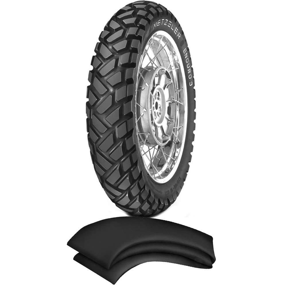 Kit Pneu Cg 125 Ybr 125 90/90-18 51P Tt Enduro 3 Sahara Metzeler + Camara