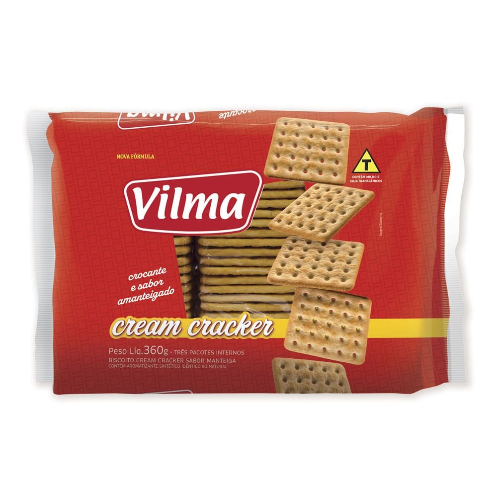Biscoito Cream Cracker Vilma Sabor Amanteigado 360g