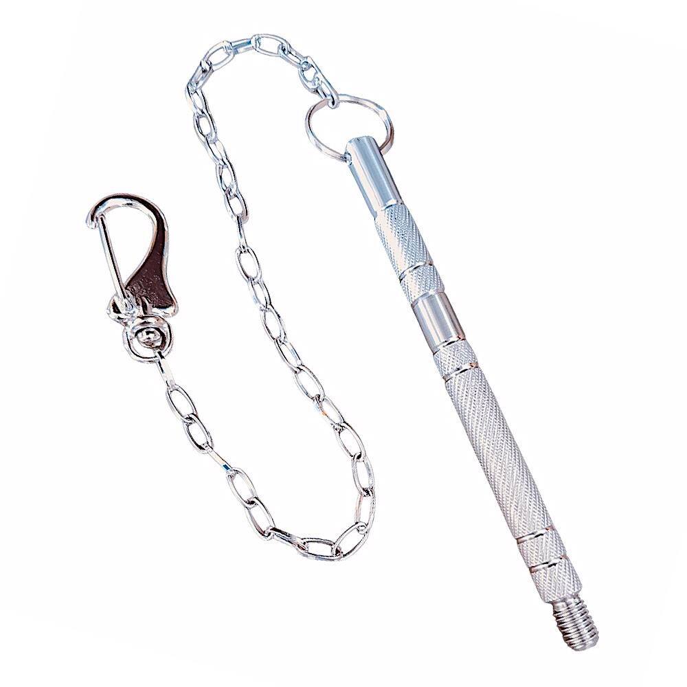 Riscador de Inox Ponta de Widea Tipo Caneta com Tampa Chaveiro com Corrente - Ekale 0121