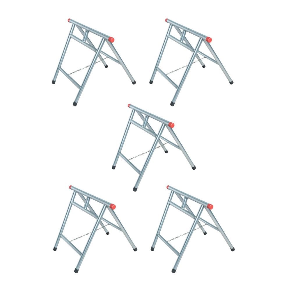 Kit 5 Cavaletes Reforçados Dobráveis 1x1 Metro Zincado NV323