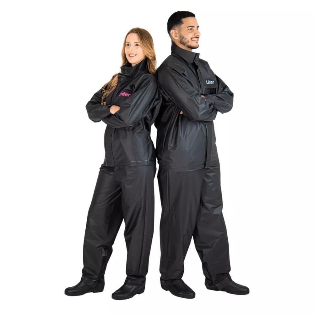 Kit 2 Capas De Chuva Impermeável Feminina + Masculina Tam M Líder Protercapas