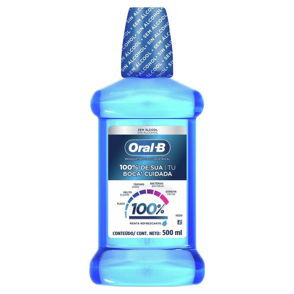 Enxaguante Bucal Oral-B 100% De Sua Boca Cuidada 500ml