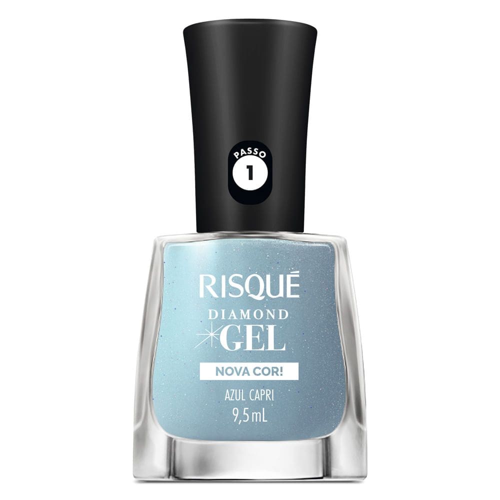 Esmalte Risqué Diamond Gel Nova Cor Azul Capri 9,5ml