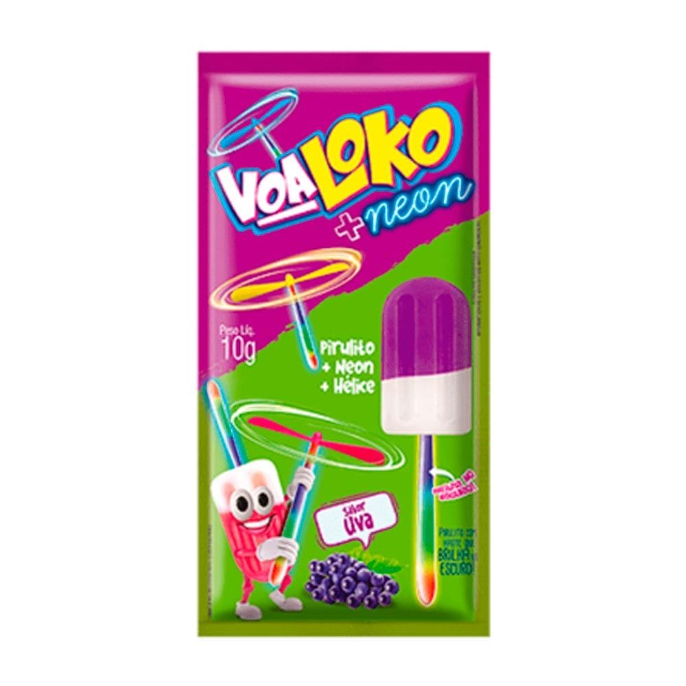 Pirulito Neon Voaloko Hélice Sabores 10g