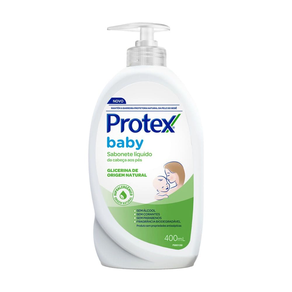 Sabonete Líquido Protex Baby Glicerina Natural da Cabeça aos Pés 400ml