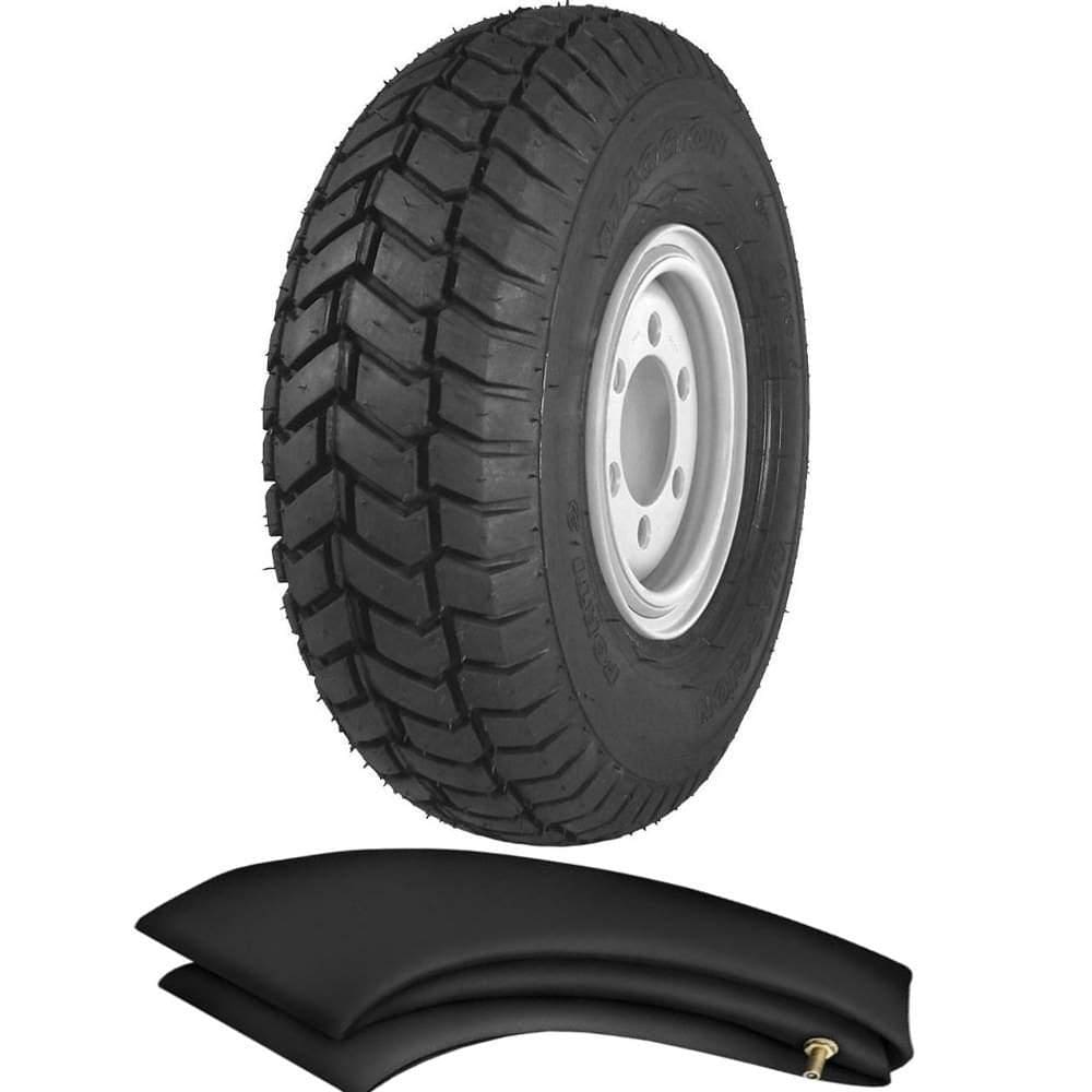 Kit Pneu Para Empilhadeiras Carrinhos 400-8 4 Lonas Forti 2b Maggion + Camara