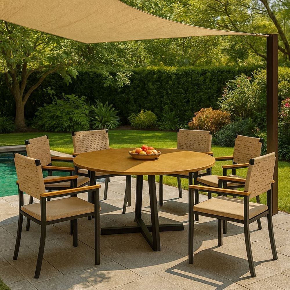 Conjunto Náutico de Área Gourmet 6 Cadeiras  1,50m - Solara