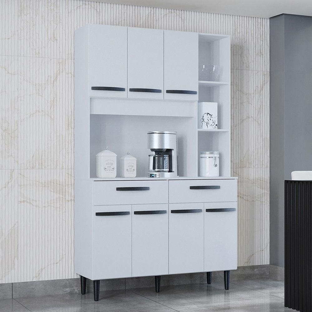 Cozinha Compacta Malu 7 Portas E 2 Gavetas Poquema Branco