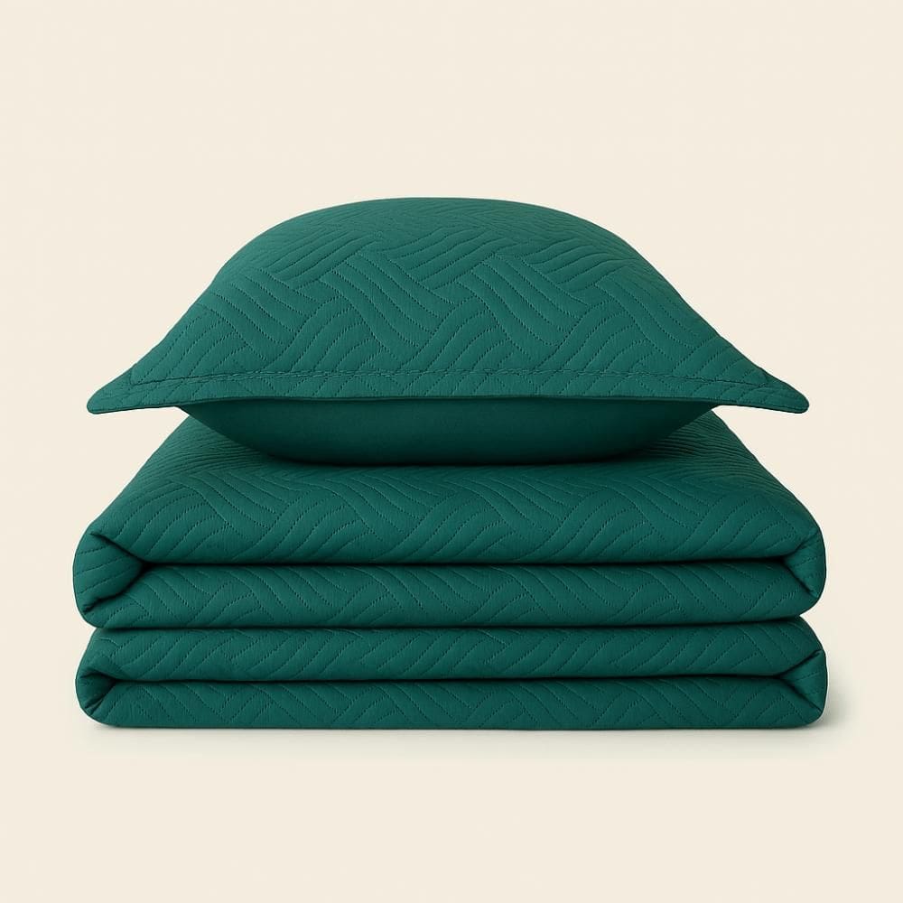 Kit Colcha Bela Microfibra Verde - A\\CASA