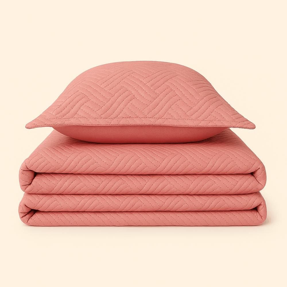 Kit Colcha Bela Microfibra Rosa - A\\CASA