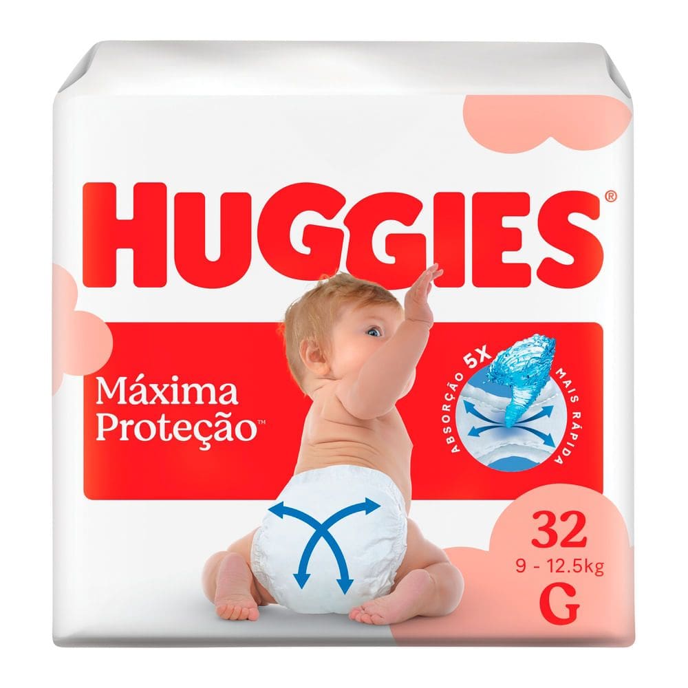 Fralda Huggies Supreme Care Tamanho G Mega 32 Unidades Descartáveis