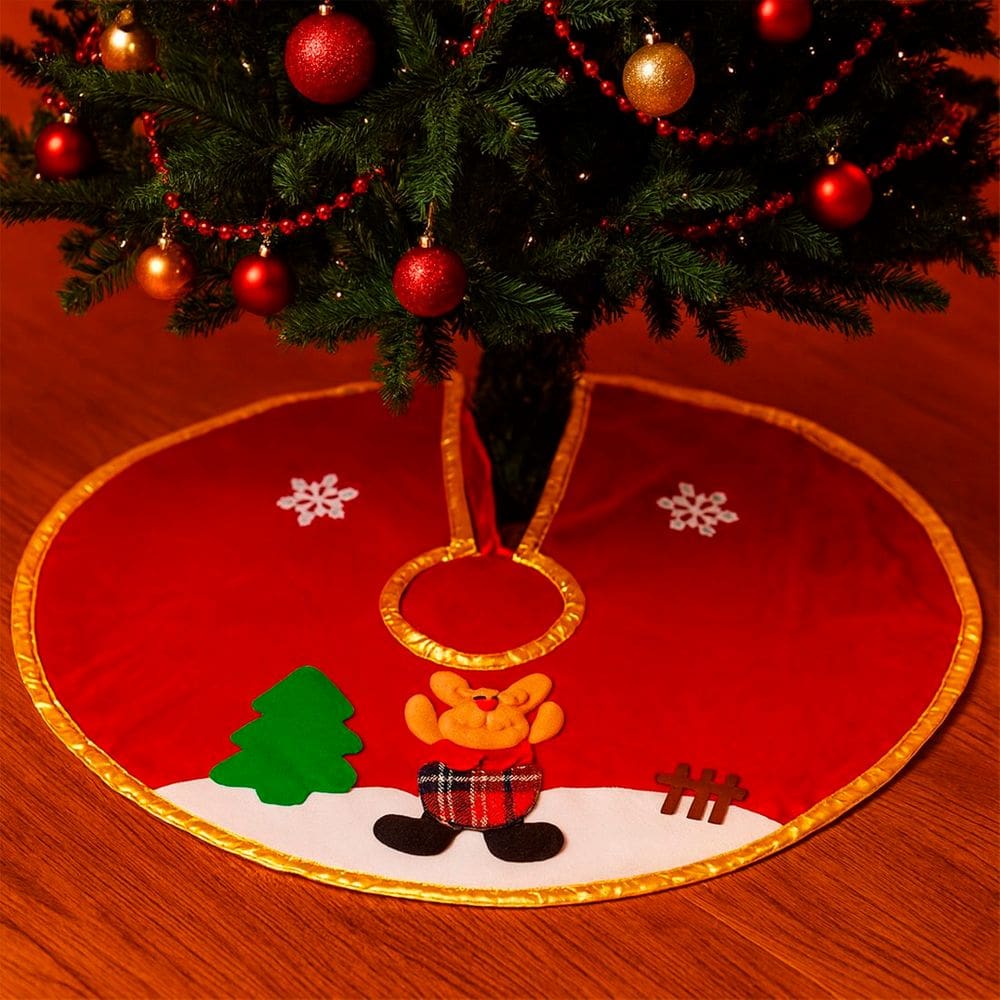Saia Pelúcido Tapete Base Enfeite Para Árvore De Natal 60cm