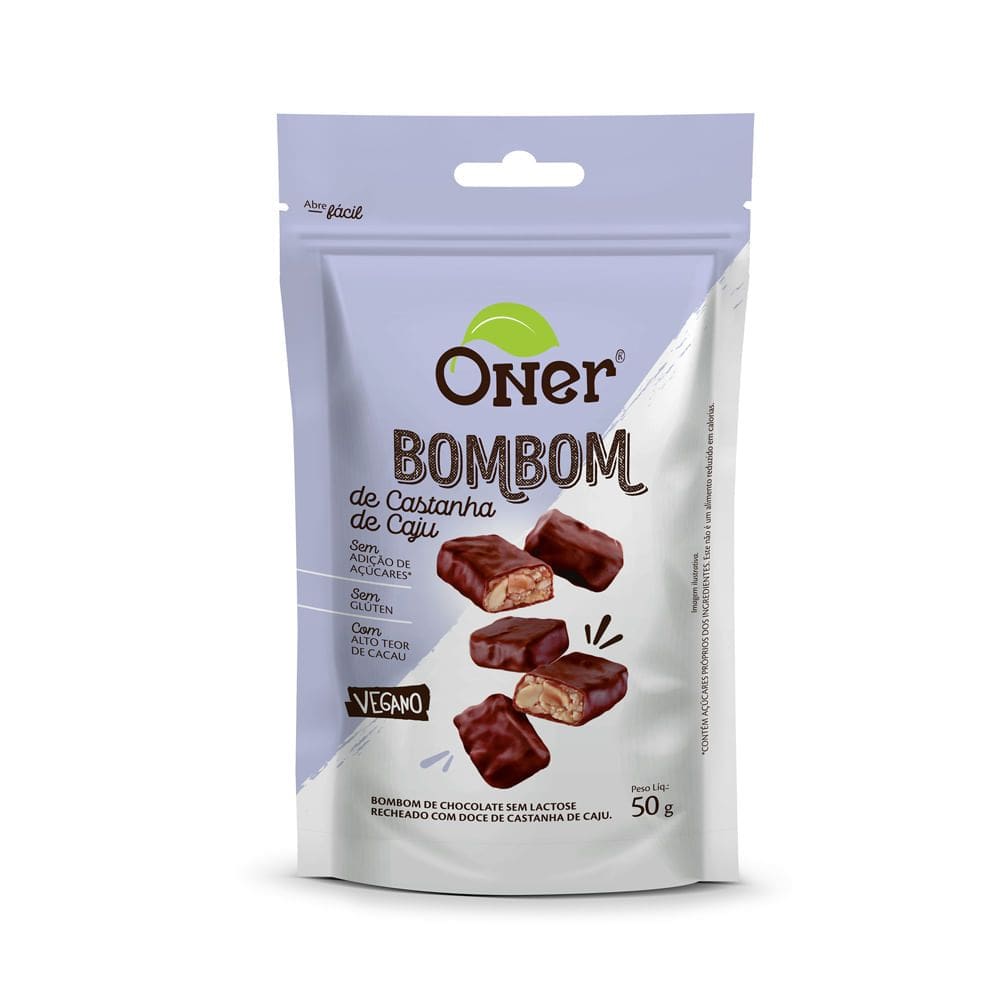Bombom Oner Sabor Castanha de Caju Vegano 50G